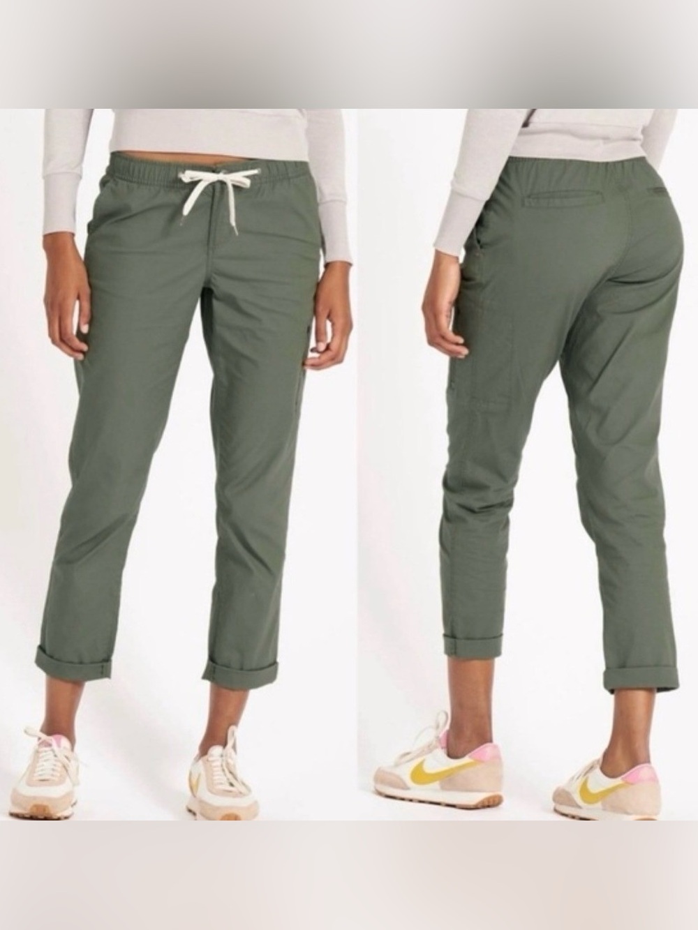 Vuori Pants Womens XS DuraTerra Cropped Rip Stop Outdoor Hiking Army Green